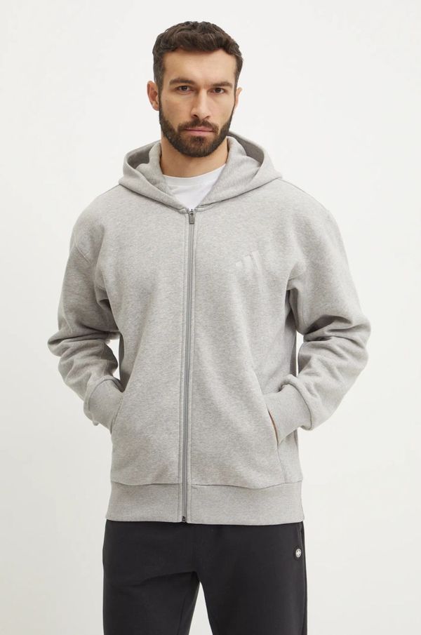 adidas Pulover adidas ALL SZN moški, siva barva, s kapuco, IY4159
