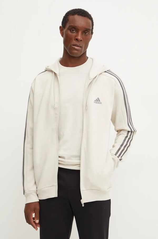 adidas Pulover adidas Essentials moški, bež barva, s kapuco, JG5950