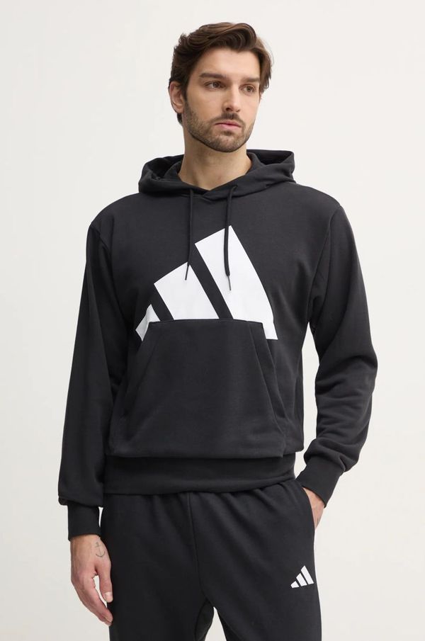 adidas Pulover adidas Essentials moški, črna barva, s kapuco, IN6164