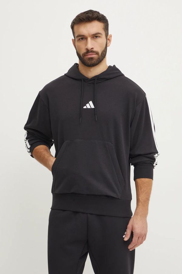 adidas Pulover adidas Essentials moški, črna barva, s kapuco, JD1874