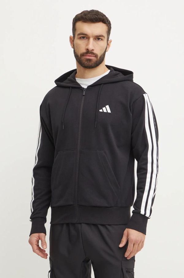 adidas Pulover adidas Essentials moški, črna barva, s kapuco, JD1877