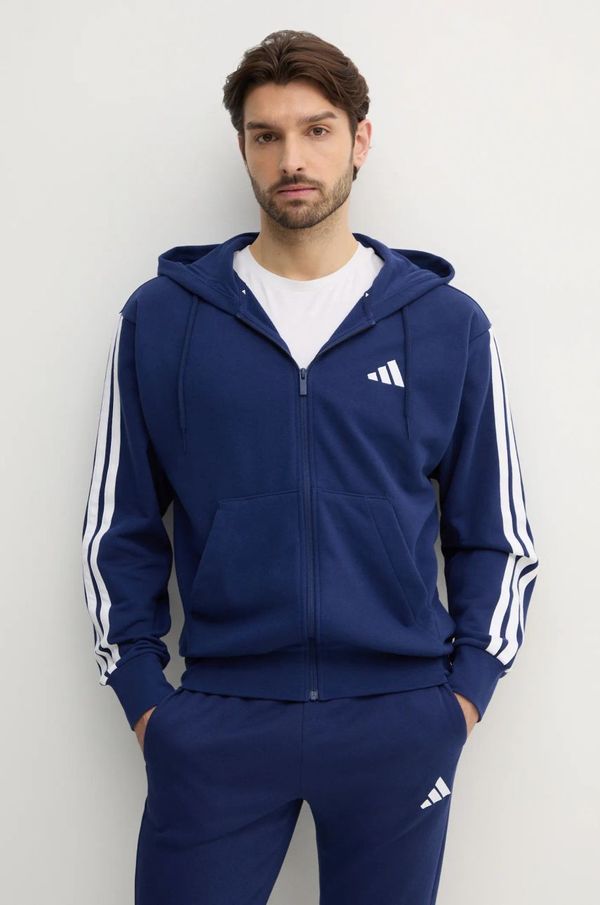 adidas Pulover adidas Essentials moški, mornarsko modra barva, s kapuco, JE6341
