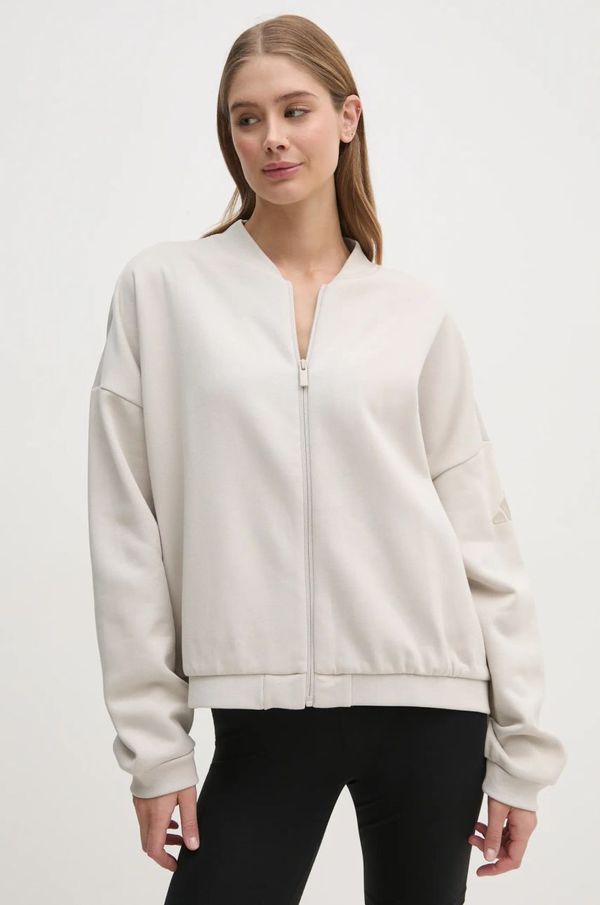 adidas Pulover adidas Essentials ženski, bež barva, JD9972