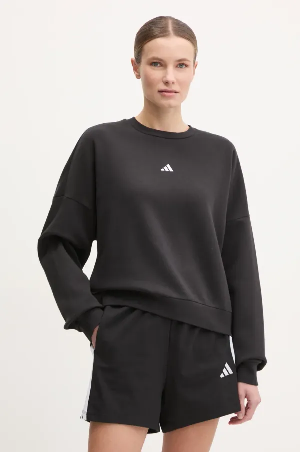 adidas Pulover adidas Essentials ženski, črna barva, JC5932