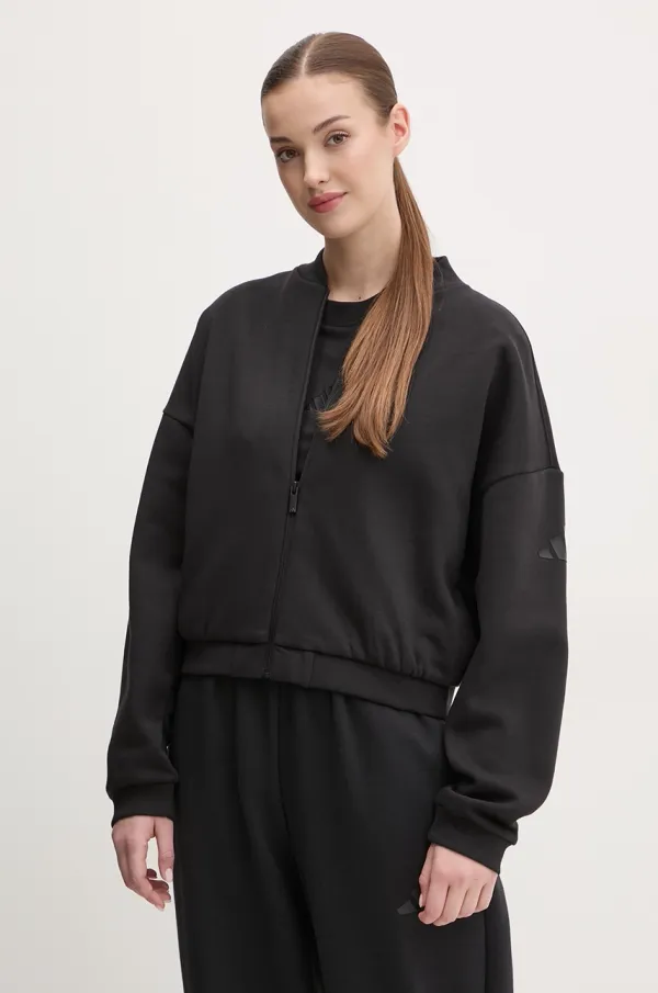 adidas Pulover adidas Essentials ženski, črna barva, JD9965