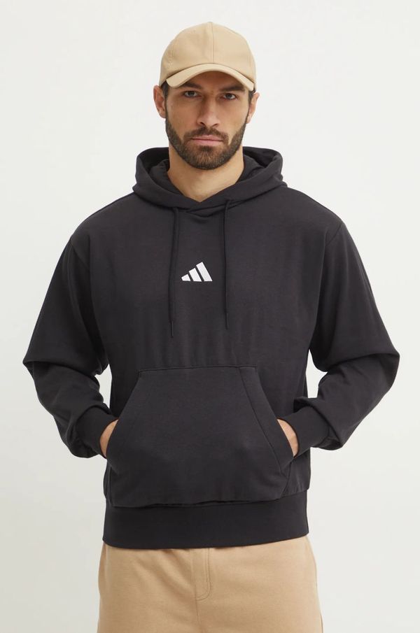 adidas Pulover adidas Feelcozy moški, črna barva, s kapuco, JE3807