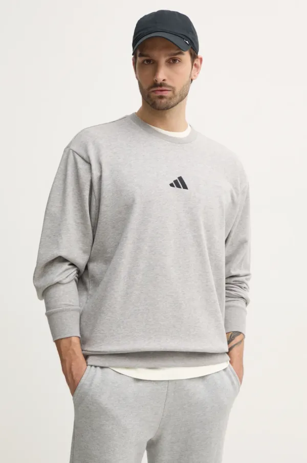 adidas Pulover adidas Feelcozy moški, siva barva, JE3828