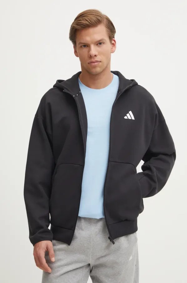 adidas Pulover adidas Future Icons moška, črna barva, s kapuco, JI8768