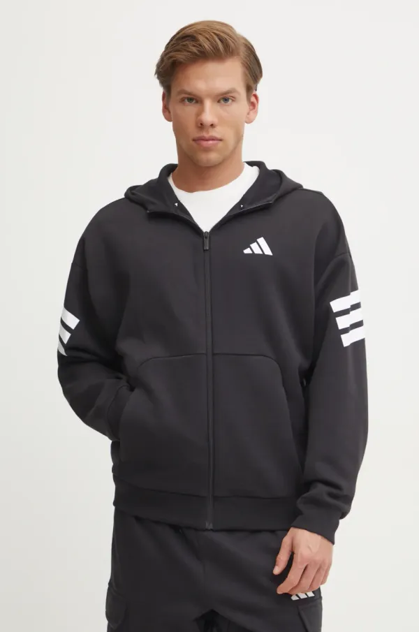 adidas Pulover adidas Future Icons moški, črna barva, s kapuco, JD4827