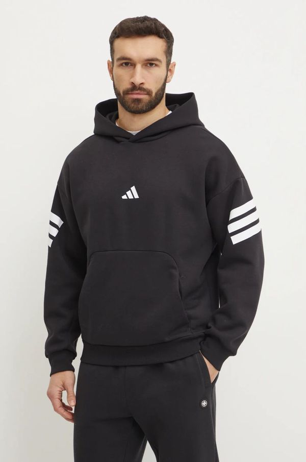 adidas Pulover adidas Future Icons moški, črna barva, s kapuco, JD4838