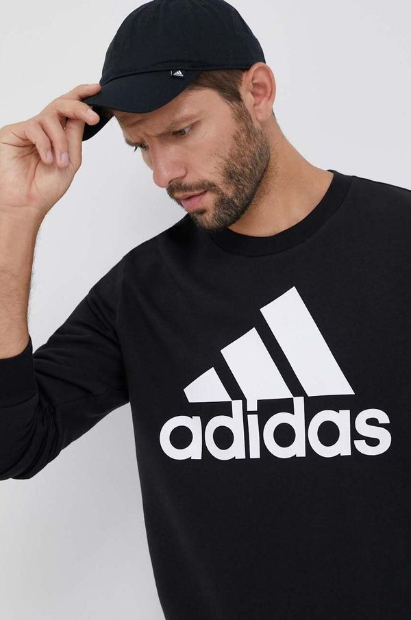 adidas Pulover adidas moška, črna barva