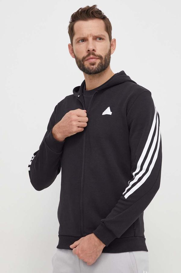 adidas Pulover adidas moška, črna barva, s kapuco