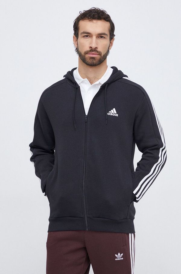 adidas Pulover adidas moška, črna barva, s kapuco