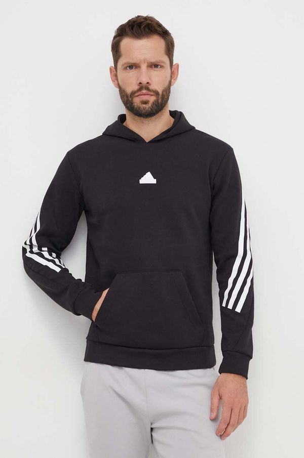 adidas Pulover adidas moška, črna barva, s kapuco