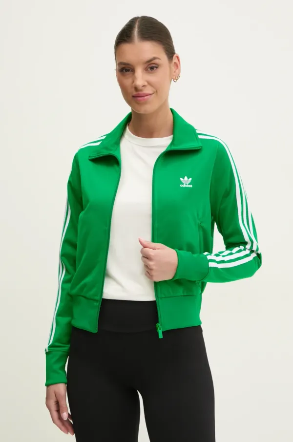 adidas Originals Pulover adidas Originals Adicolor Classics Firebird ženski, zelena barva, JC8261