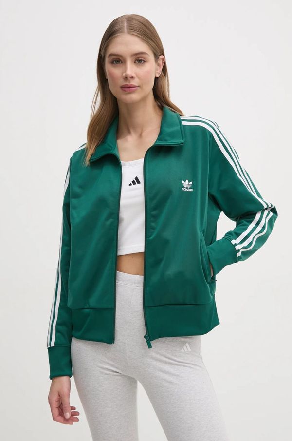 adidas Originals Pulover adidas Originals Adicolor Classics Firebird ženski, zelena barva, JC8262