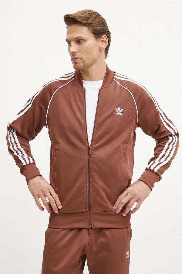 adidas Originals Pulover adidas Originals Adicolor Classics SST Tracktop moški, rjava barva, IY9855