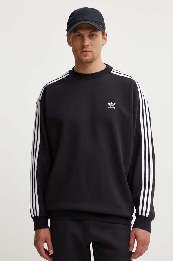 adidas Originals Pulover adidas Originals Adicolor Oversized Crew moški, črna barva, IZ1829