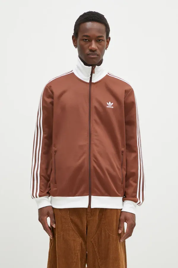 adidas Originals Pulover adidas Originals Beckenbauer Tracktop moški, rjava barva, IY9879