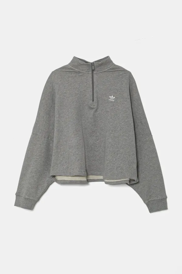 adidas Originals Pulover adidas Originals Essential ženski, siva barva, IY9681