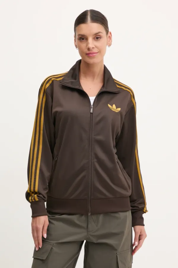 adidas Originals Pulover adidas Originals Firebird ženski, rjava barva, JP2297