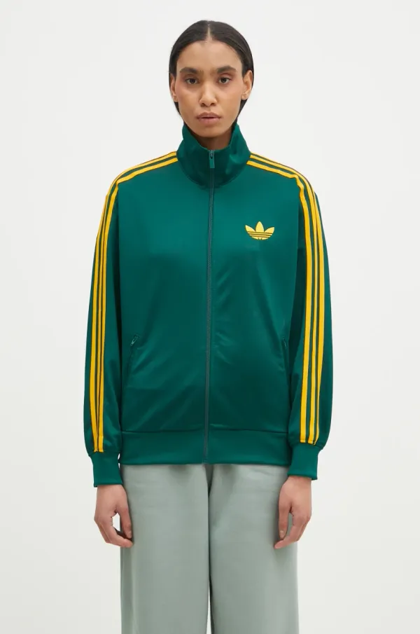 adidas Originals Pulover adidas Originals Firebird ženski, zelena barva, JP2299