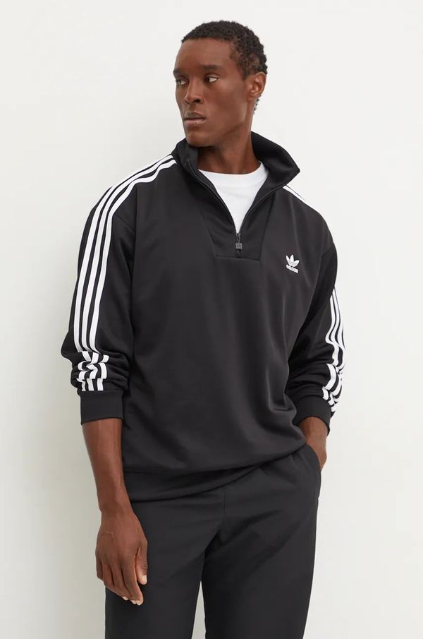 adidas Originals Pulover adidas Originals Funnelneck Tracktop moški, črna barva, IZ4803