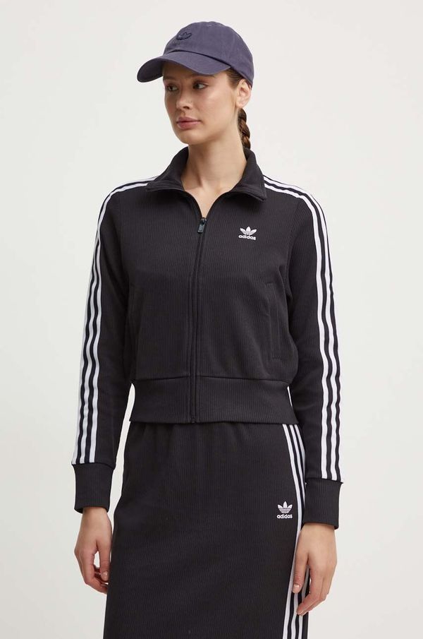 adidas Originals Pulover adidas Originals Knitted Track Top ženski, črna barva, IY7278