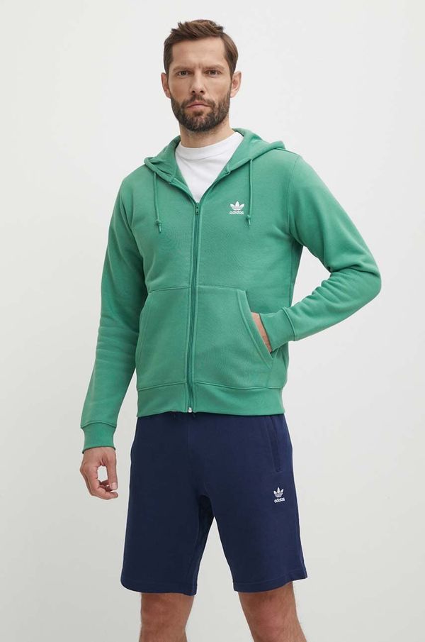 adidas Originals Pulover adidas Originals moški, zelena barva, s kapuco, IR7841