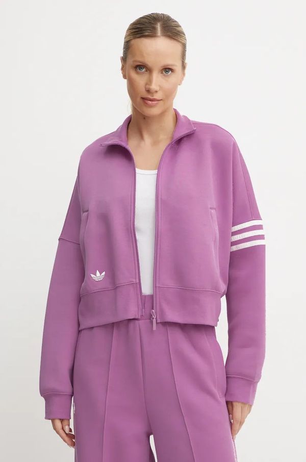 adidas Originals Pulover adidas Originals Neuclassics CL Tracktop ženski, vijolična barva, IW5616