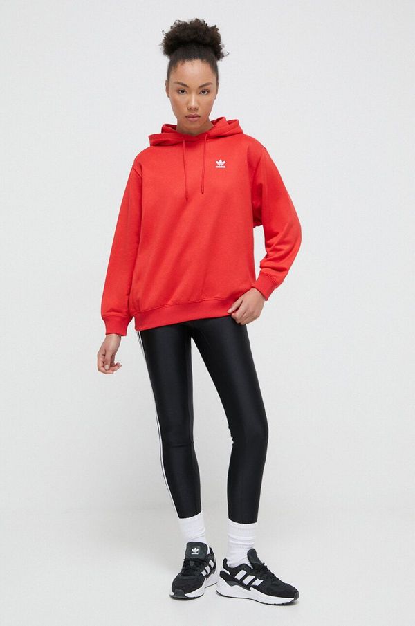 adidas Originals Pulover adidas Originals ženska, rdeča barva, s kapuco