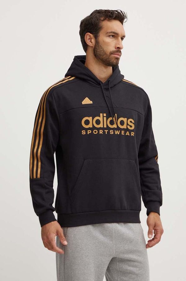 adidas Pulover adidas Tiro moški, črna barva, s kapuco, IW8869