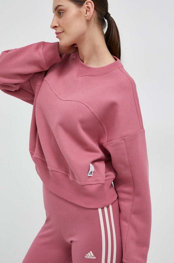 adidas Pulover adidas ženska, roza barva