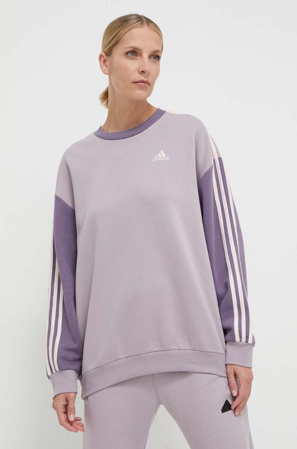 adidas Pulover adidas ženska, vijolična barva