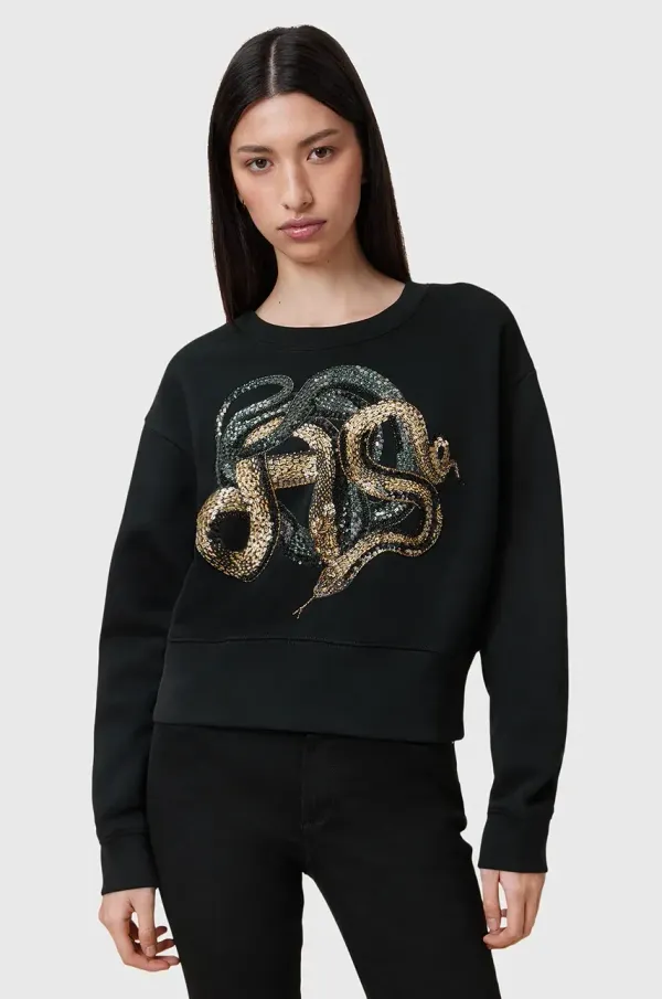 AllSaints Pulover AllSaints SLITHA ženski, črna barva, W045JC