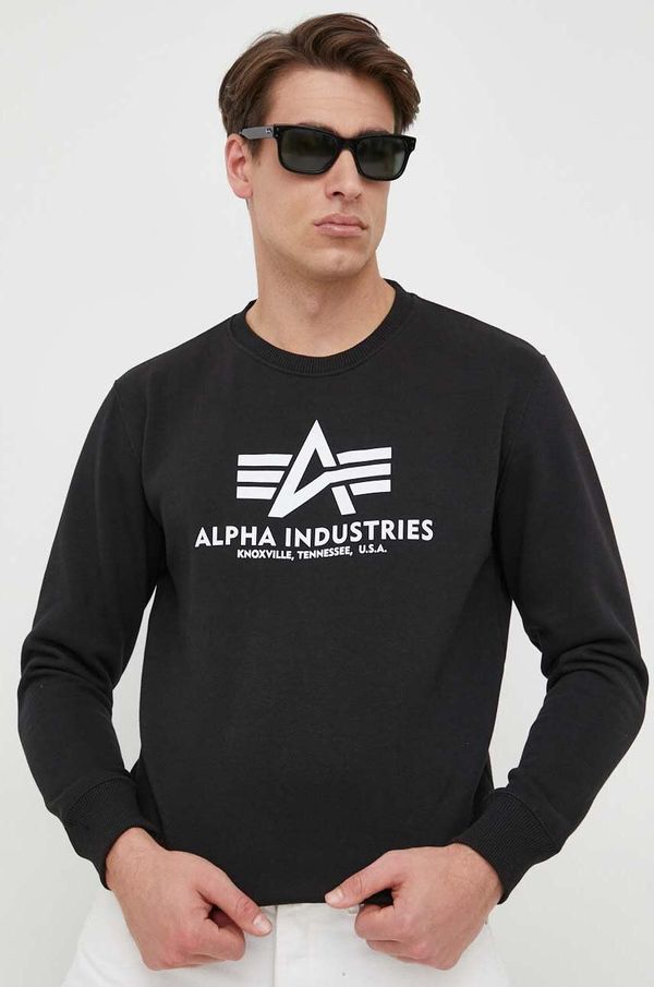 Alpha Industries Pulover Alpha Industries Basic Sweater moška, črna barva, 178302.03