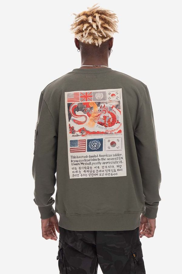 Alpha Industries Pulover Alpha Industries Sweats & Hoodys moški, zelena barva