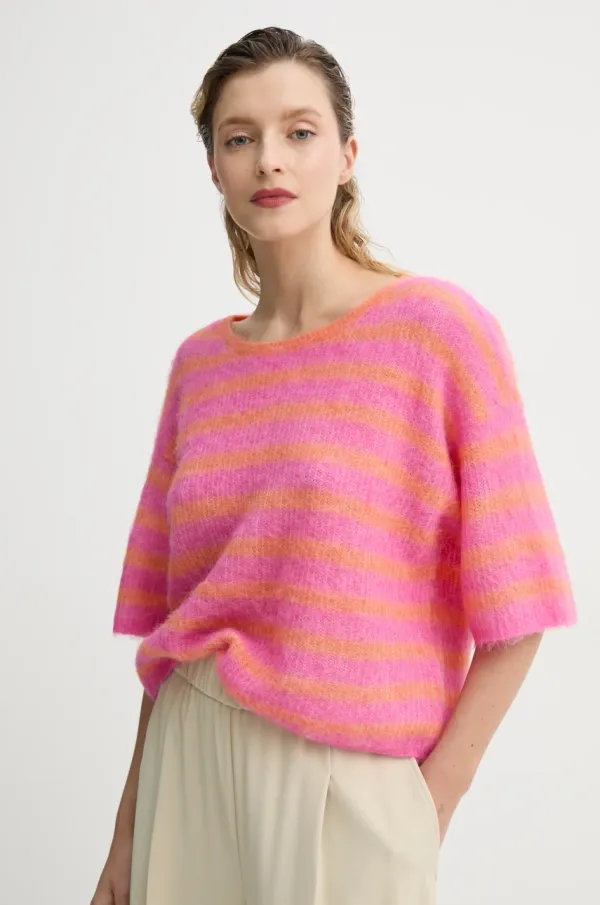 American Vintage Pulover American Vintage ženski, oranžna barva, NEN18BE25