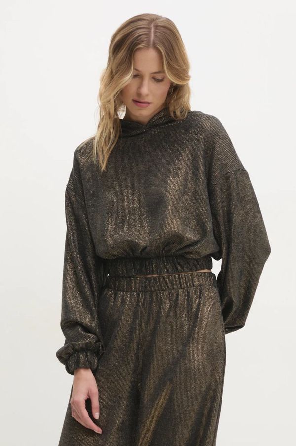 Answear Lab Pulover Answear Lab ženska, zlata barva, s kapuco