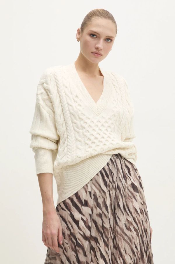 Answear Lab Pulover Answear Lab ženski, bež barva