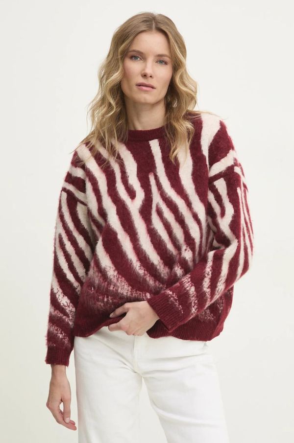 Answear Lab Pulover Answear Lab ženski, bordo barva