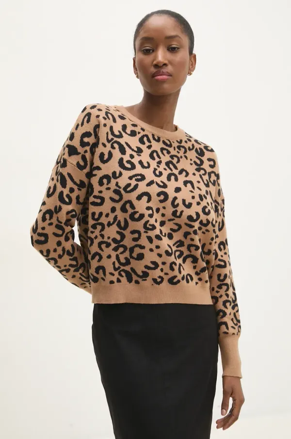 Answear Lab Pulover Answear Lab ženski, rjava barva