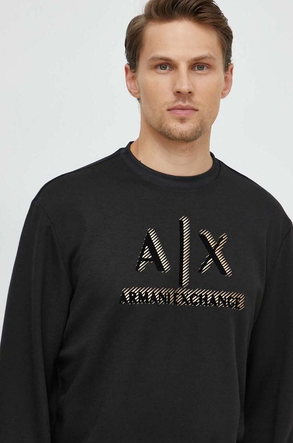 Armani Exchange Pulover Armani Exchange moška, črna barva