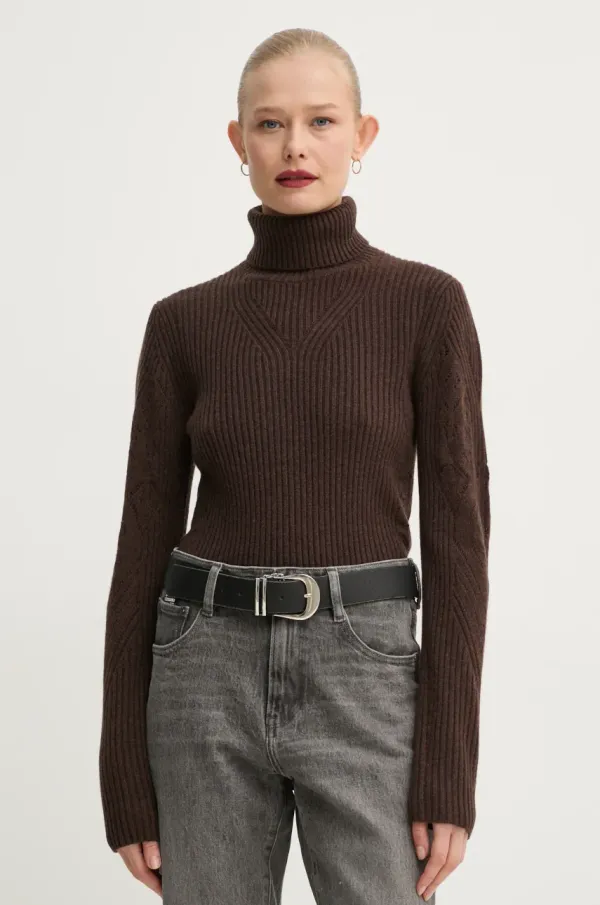 BA&SH Pulover BA&SH ženski, rjava barva, 1H24ARON