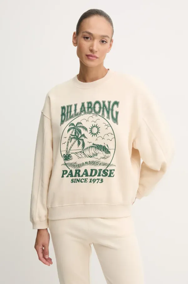 Billabong Pulover Billabong Fresh Take Crew ženski, bež barva, EBJFT00137