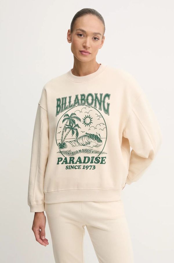 Billabong Pulover Billabong Fresh Take Crew ženski, bež barva, EBJFT00137