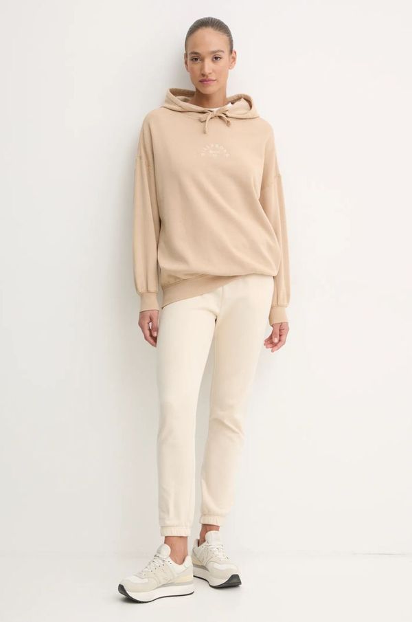 Billabong Pulover Billabong So Classic ženski, bež barva, s kapuco, ABJFT00460