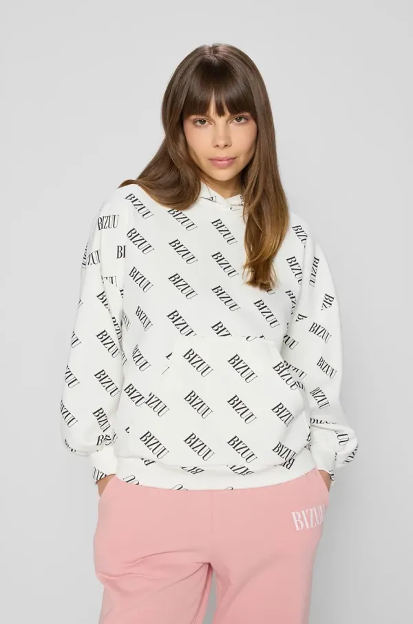 BIZUU Pulover Bizuu LINDY ženski, bež barva, s kapuco, LINDY KREMOWY KW25