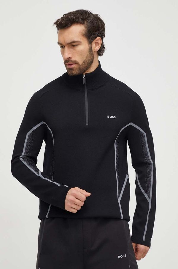 Boss Green Pulover Boss Green moška, črna barva