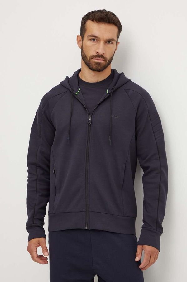 BOSS Green Pulover Boss Green moški, mornarsko modra barva, s kapuco, 50518197